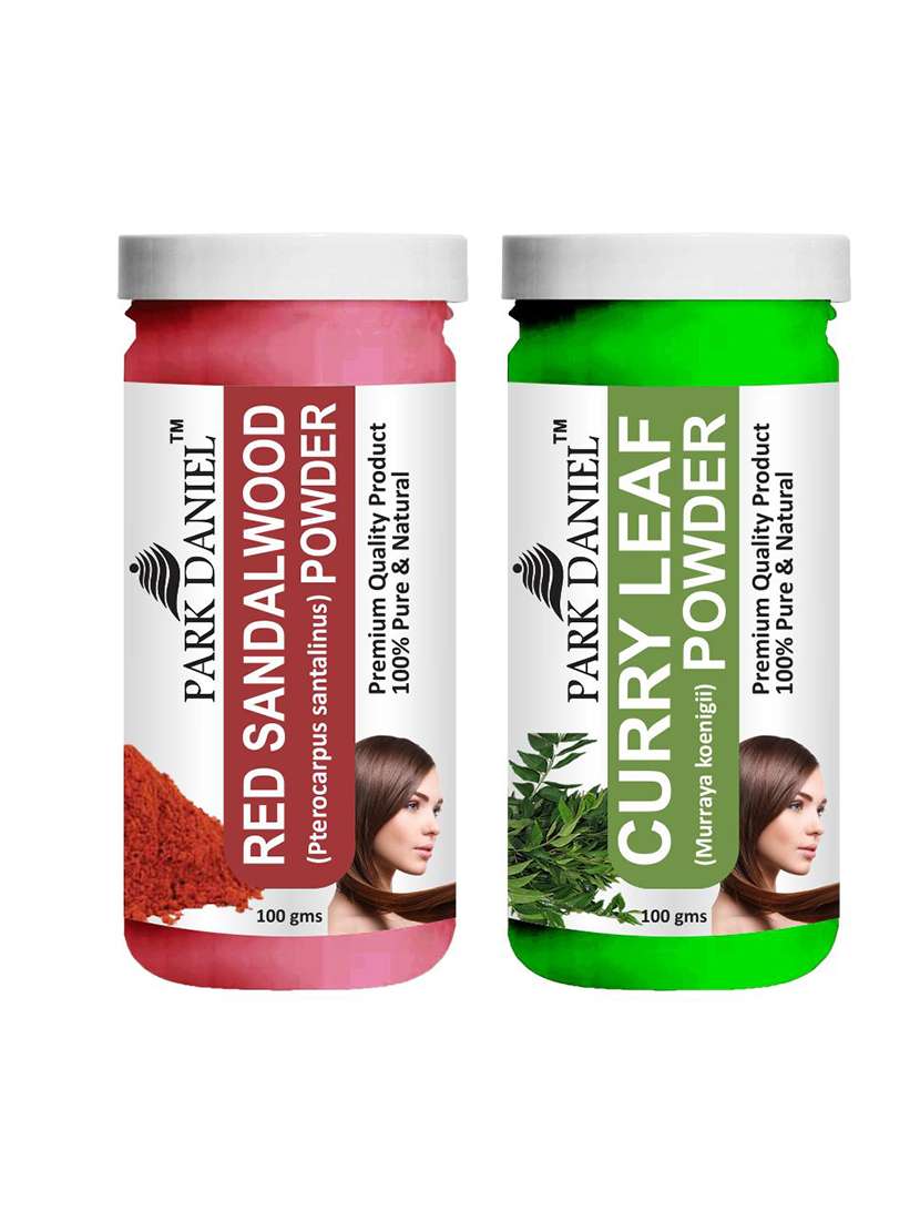 park daniel premium red sandalwood powder & curry leaf powder combo pack of 2 jars of 100 gms(200 gms)