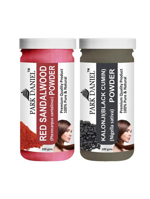 park daniel premium red sandalwood powder & kalonji(black cumin) powder combo pack of 2 jars of 100 gms(200 gms) - 18427396 -  Standard Image - 0
