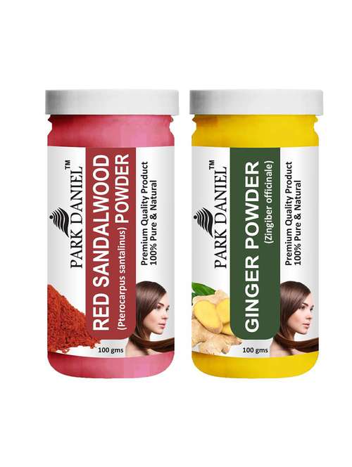 park daniel premium red sandalwood powder & ginger powder combo pack of 2 jars of 100 gms(200 gms) - 18427397 - Standard Image - 0