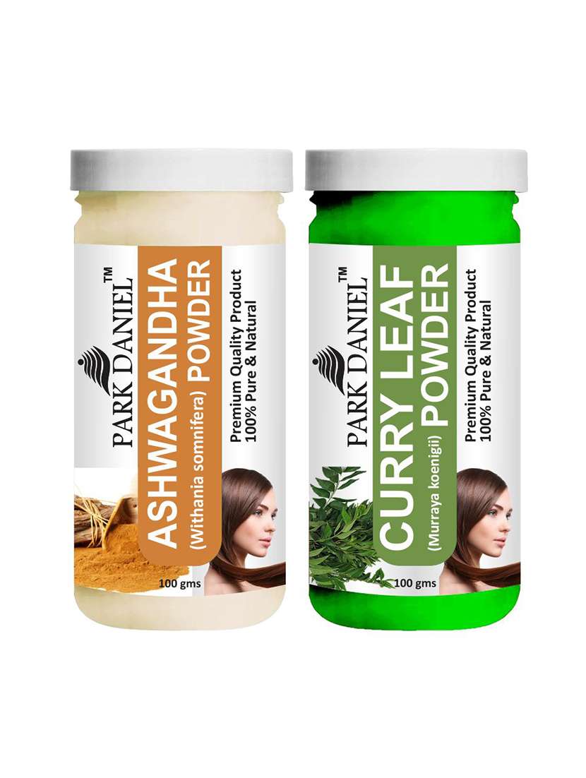 park daniel premium ashwagandha powder & curry leaf powder combo pack of 2 jars of 100 gms(200 gms)