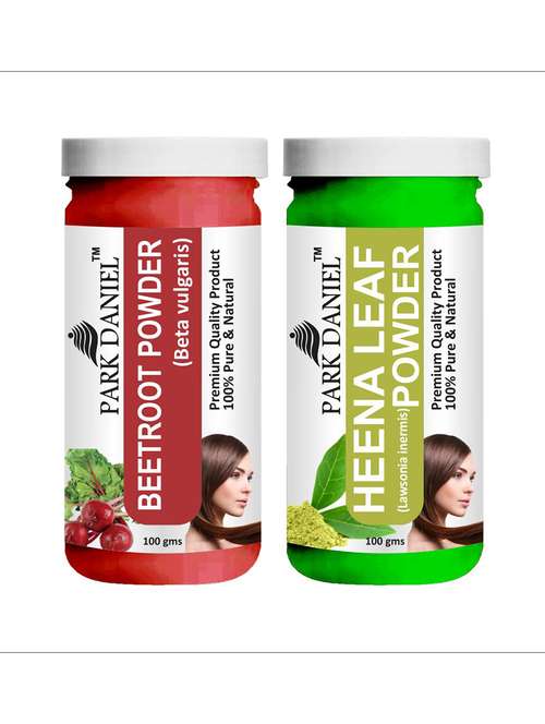 park daniel premium beetroot powder & heena leaf powder combo pack of 2 jars of 100 gms(200 gms) - 18427468 -  Standard Image - 0