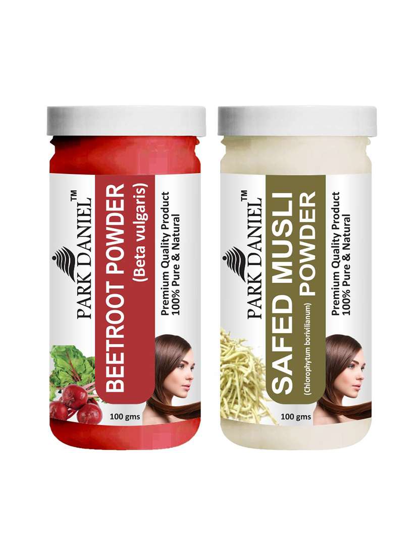 park daniel premium beetroot powder & safed musli powder combo pack of 2 jars of 100 gms(200 gms)