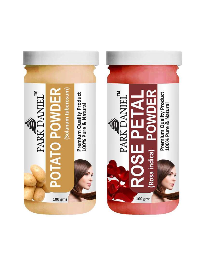 park daniel premium potato powder & rose petal powder combo pack of 2 jars of 100 gms(200 gms)