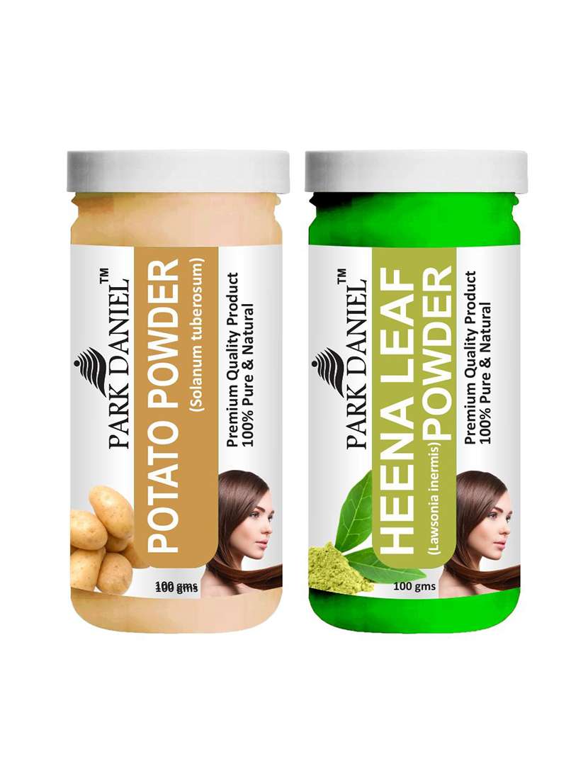 park daniel premium potato powder & heena leaf powder combo pack of 2 jars of 100 gms(200 gms)