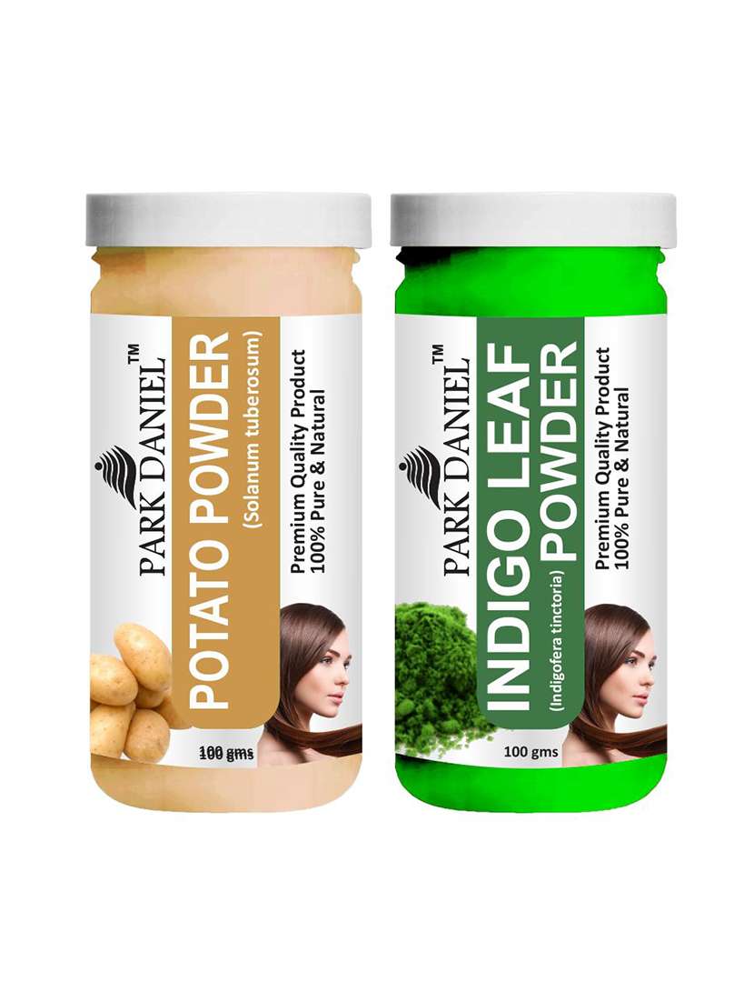 park daniel premium potato powder & indigo leaf powder combo pack of 2 jars of 100 gms(200 gms)