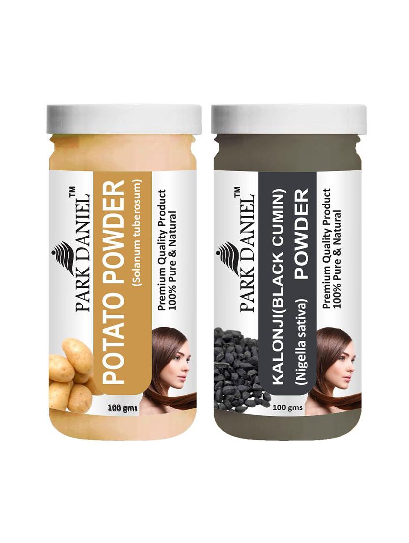 park daniel premium potato powder & kalonji(black cumin) powder combo pack of 2 jars of 100 gms(200 gms)