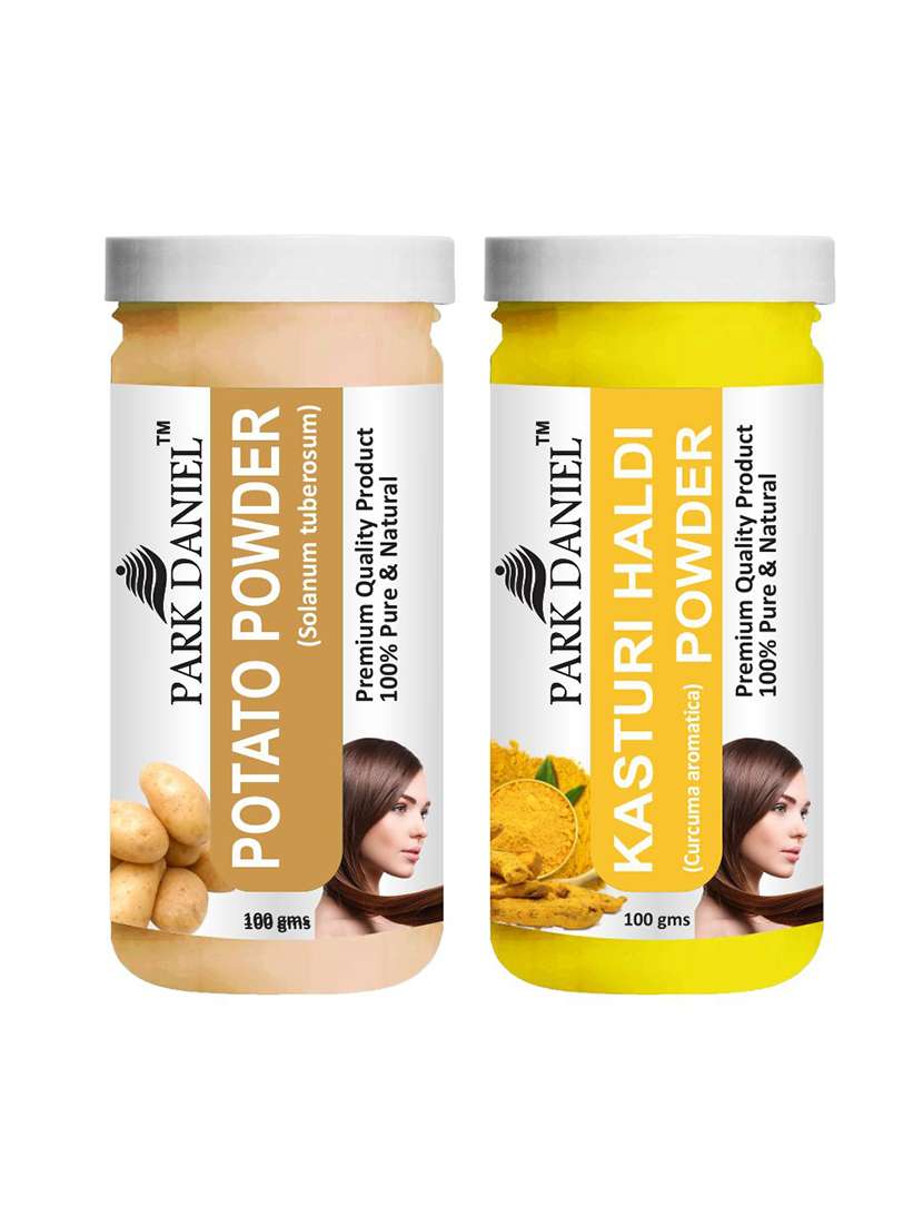 park daniel premium potato powder & kasturi haldi powder combo pack of 2 jars of 100 gms(200 gms)