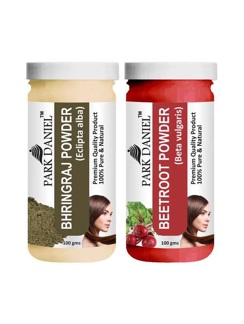 park daniel 100% pure & natural bhringraj powder & beetroot powder combo pack of 2 jars of 100 gms(200 gms) - 18427523 -  Standard Image - 0