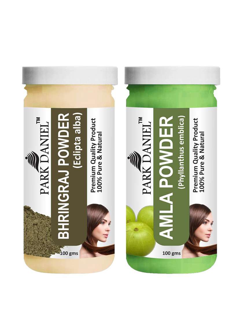 park daniel 100% pure & natural bhringraj powder & amla powder combo pack of 2 jars of 100 gms(200 gms) - 18427529 -  Zoom Image - 0