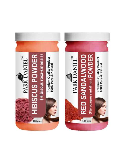 park daniel 100% pure & natural hibiscus powder & red sandalwood powder combo pack of 2 jars of 100 gms(200 gms) - 18427557 -  Standard Image - 0