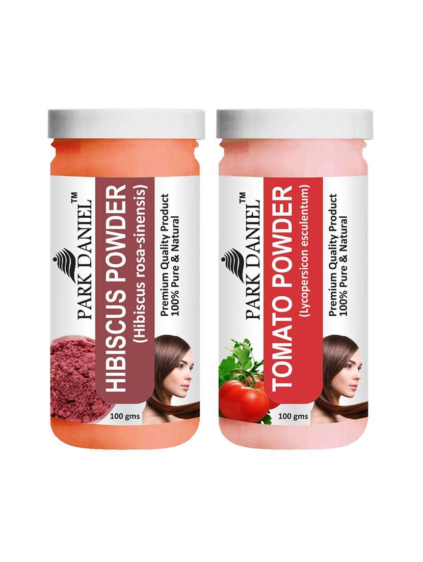 park daniel 100% pure & natural hibiscus powder & tomato powder combo pack of 2 jars of 100 gms(200 gms)