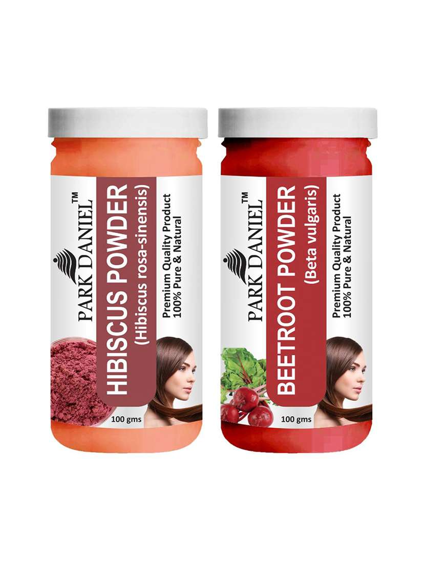 park daniel 100% pure & natural hibiscus powder & beetroot powder combo pack of 2 jars of 100 gms(200 gms)