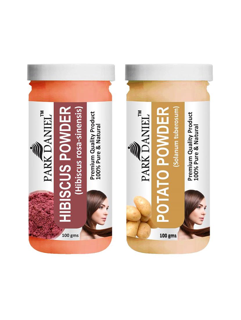 park daniel 100% pure & natural hibiscus powder & potato powder combo pack of 2 jars of 100 gms(200 gms)