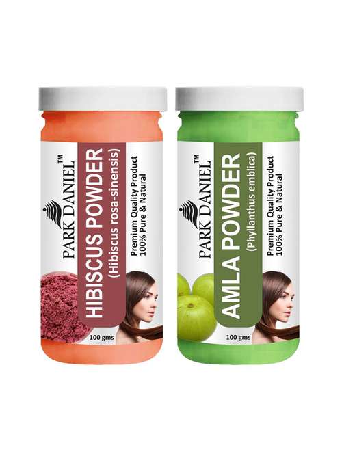 park daniel 100% pure & natural hibiscus powder & amla powder combo pack of 2 jars of 100 gms(200 gms) - 18427566 -  Standard Image - 0