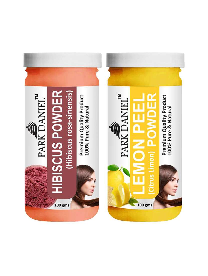 park daniel 100% pure & natural hibiscus powder & lemonpeel powder combo pack of 2 jars of 100 gms(200 gms)