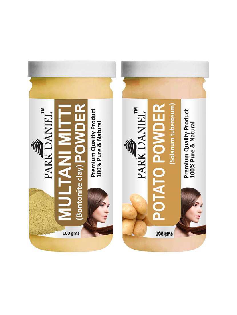 park daniel 100% pure & natural multani mitti powder & potato powder combo pack of 2 jars of 100 gms(200 gms)