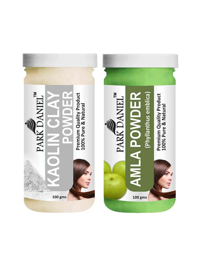 park daniel 100% pure & natural kaolin clay powder & amla powder combo pack of 2 jars of 100 gms(200 gms)