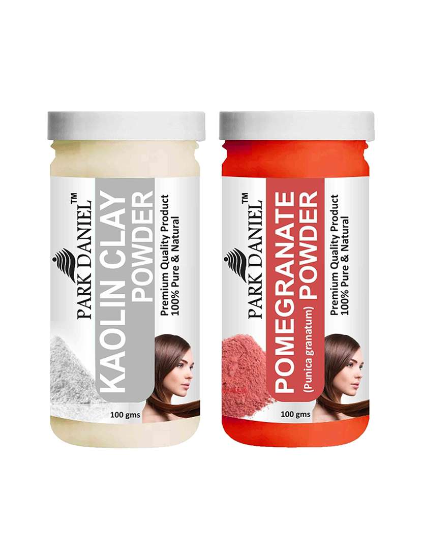 park daniel 100% pure & natural kaolin clay powder & pomegranate powder combo pack of 2 jars of 100 gms(200 gms)