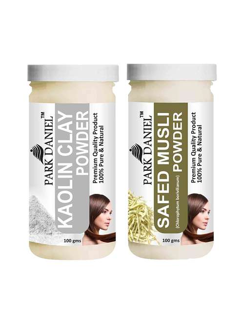 park daniel 100% pure & natural kaolin clay powder & safed musli powder combo pack of 2 jars of 100 gms(200 gms) - 18427650 -  Standard Image - 0