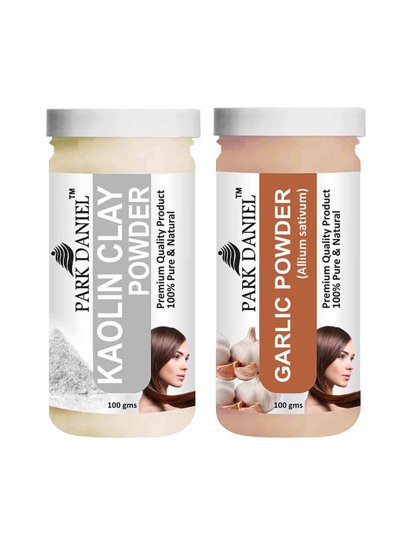 park daniel 100% pure & natural kaolin clay powder & garlic powder combo pack of 2 jars of 100 gms(200 gms)