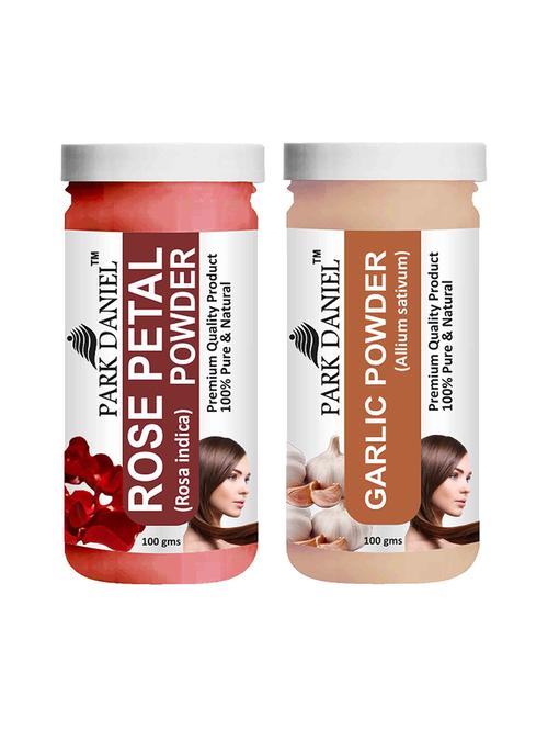 park daniel pure & natural rose petal powder & garlic powder combo pack of 2 bottles of 100 gm (200 gm ) - 18427672 -  Standard Image - 0