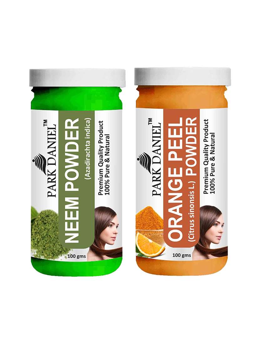park daniel 100% pure & natural neem powder & orange powder combo pack of 2 jars of 100 gms(200 gms)