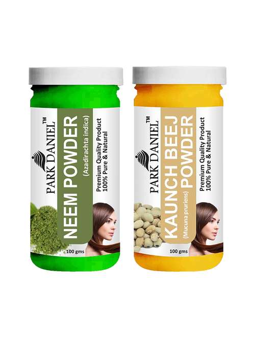 park daniel 100% pure & natural neem powder & kaunch powder combo pack of 2 jars of 100 gms(200 gms) - 18427680 -  Standard Image - 0