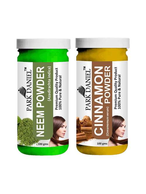 park daniel 100% pure & natural neem powder & cinnamon powder combo pack of 2 jars of 100 gms(200 gms) - 18427684 -  Standard Image - 0