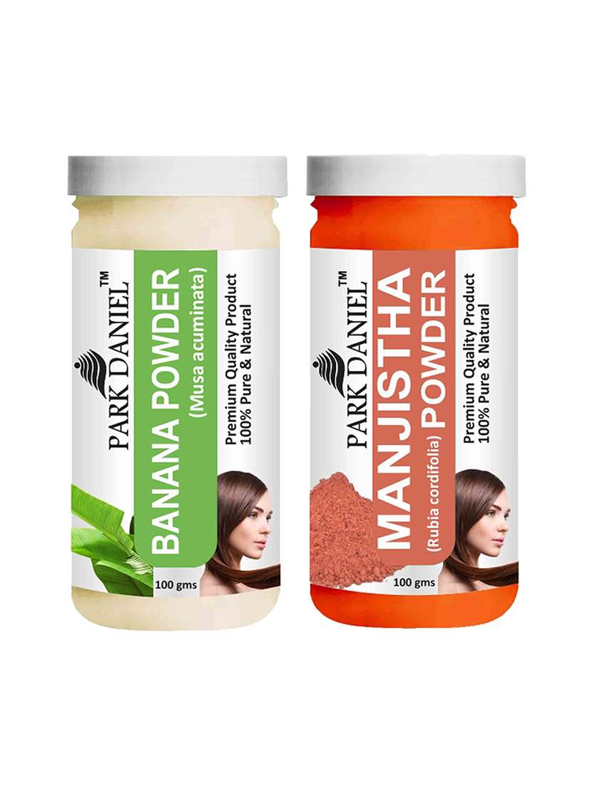 park daniel 100% pure & natural banana powder & manjistha powder combo pack of 2 jars of 100 gms(200 gms) - 18427718 -  Zoom Image - 0