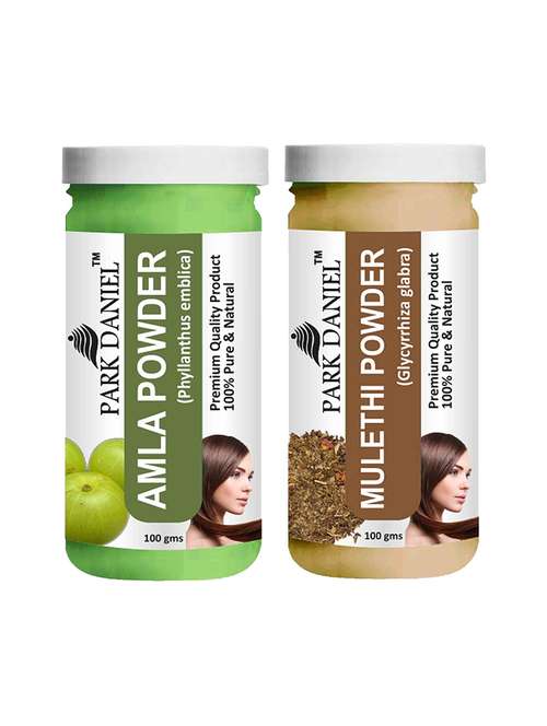 park daniel 100% pure & natural amla powder & mulethi powder combo pack of 2 jars of 100 gms(200 gms) - 18427727 -  Standard Image - 0