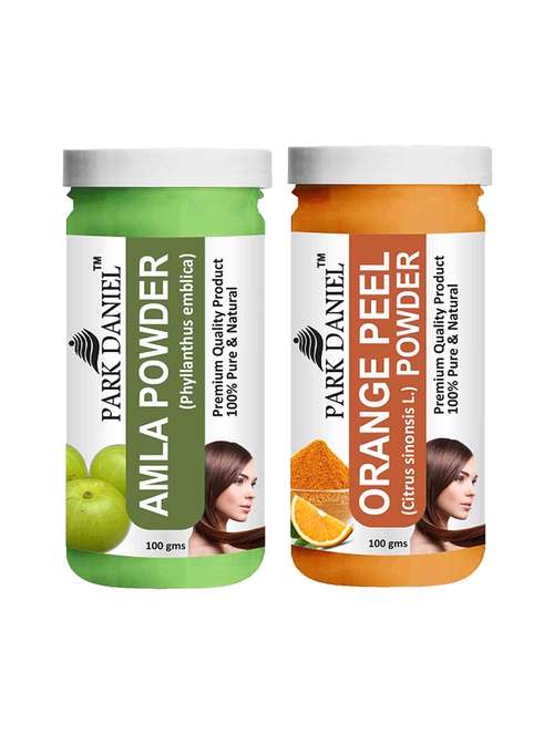 park daniel 100% pure & natural amla powder & orange powder combo pack of 2 jars of 100 gms(200 gms) - 18427728 -  Standard Image - 0