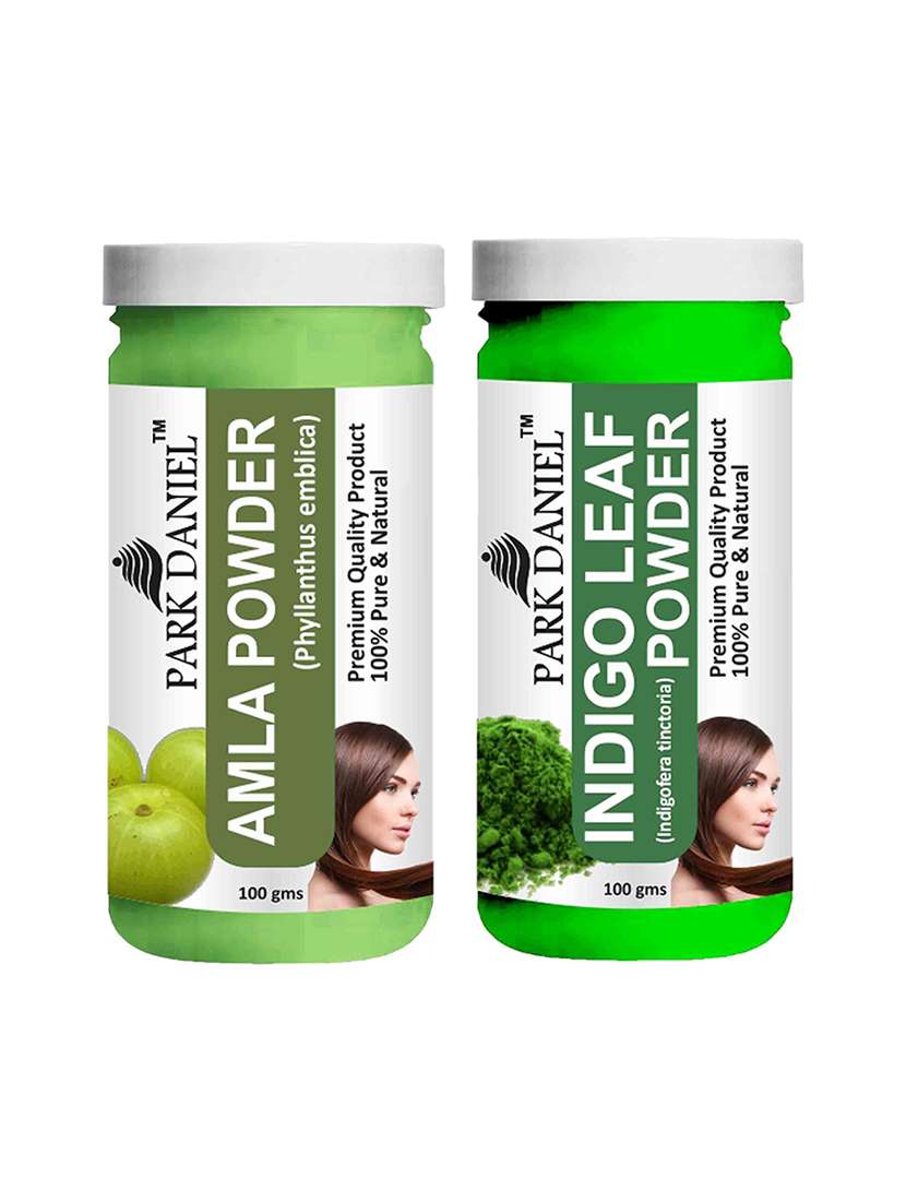 park daniel 100% pure & natural amla powder & indigo powder combo pack of 2 jars of 100 gms(200 gms) - 18427734 - Zoom Image - 0