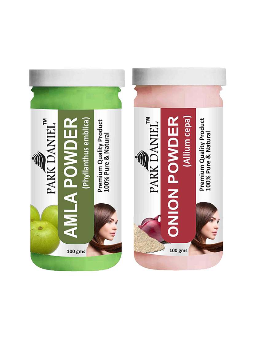 park daniel 100% pure & natural amla powder & onion powder combo pack of 2 jars of 100 gms(200 gms)