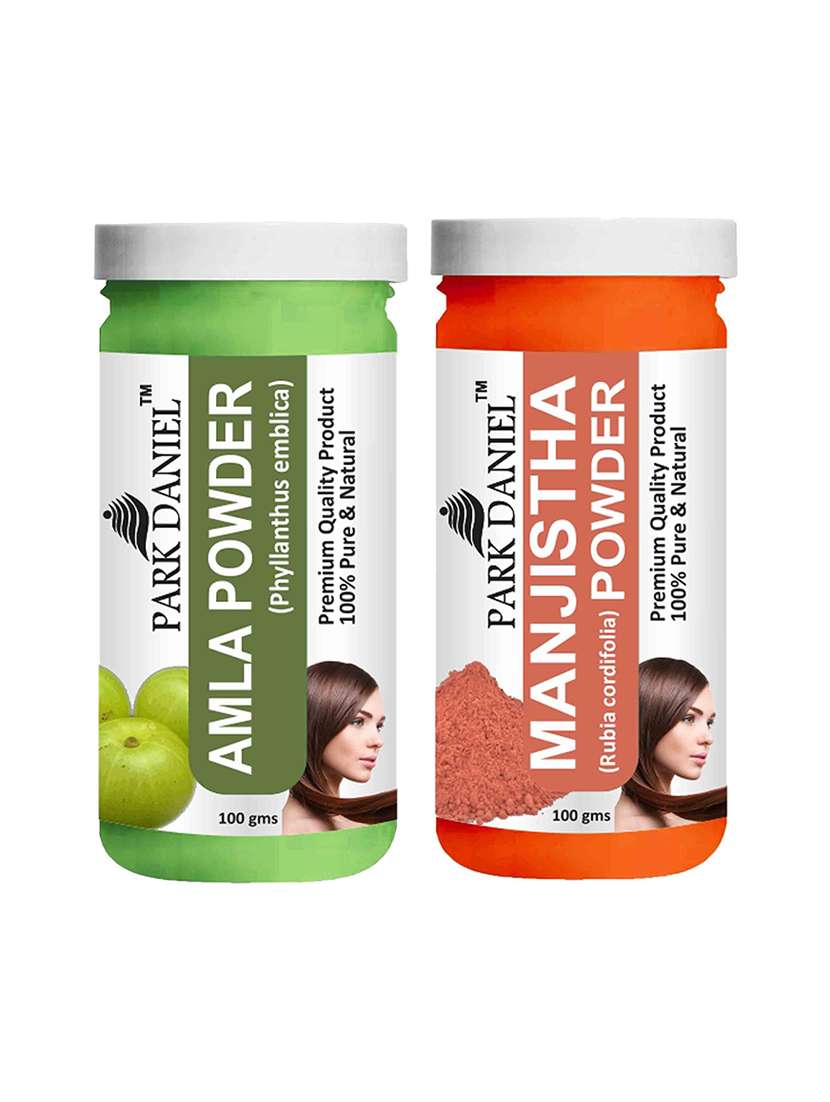 park daniel 100% pure & natural amla powder & manjistha powder combo pack of 2 jars of 100 gms(200 gms)