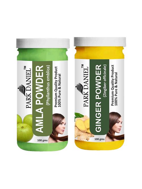 park daniel 100% pure & natural amla powder & ginger powder combo pack of 2 jars of 100 gms(200 gms) - 18427747 -  Standard Image - 0