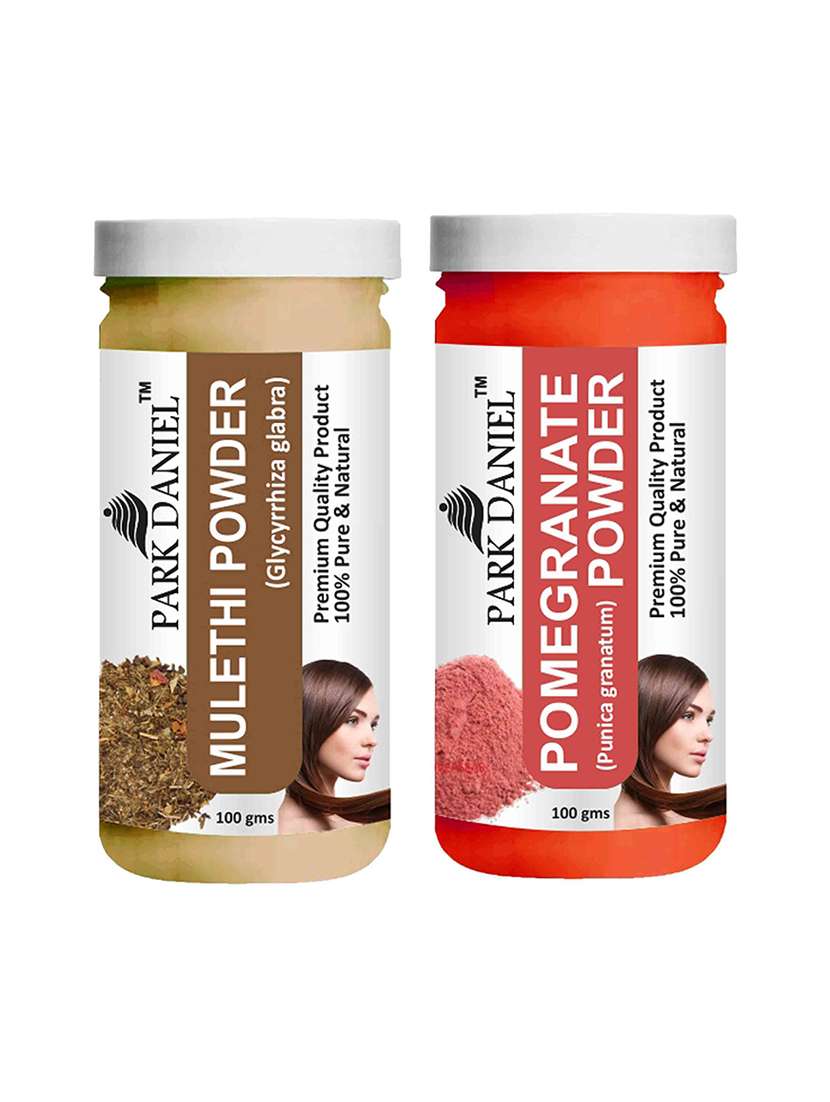 park daniel 100% pure & natural mulethi powder & pomegranate powder combo pack of 2 jars of 100 gms(200 gms) - 18427754 -  Zoom Image - 0