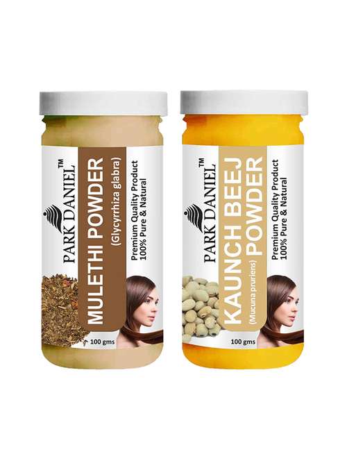 park daniel 100% pure & natural mulethi powder & kaunch powder combo pack of 2 jars of 100 gms(200 gms) - 18427755 -  Standard Image - 0