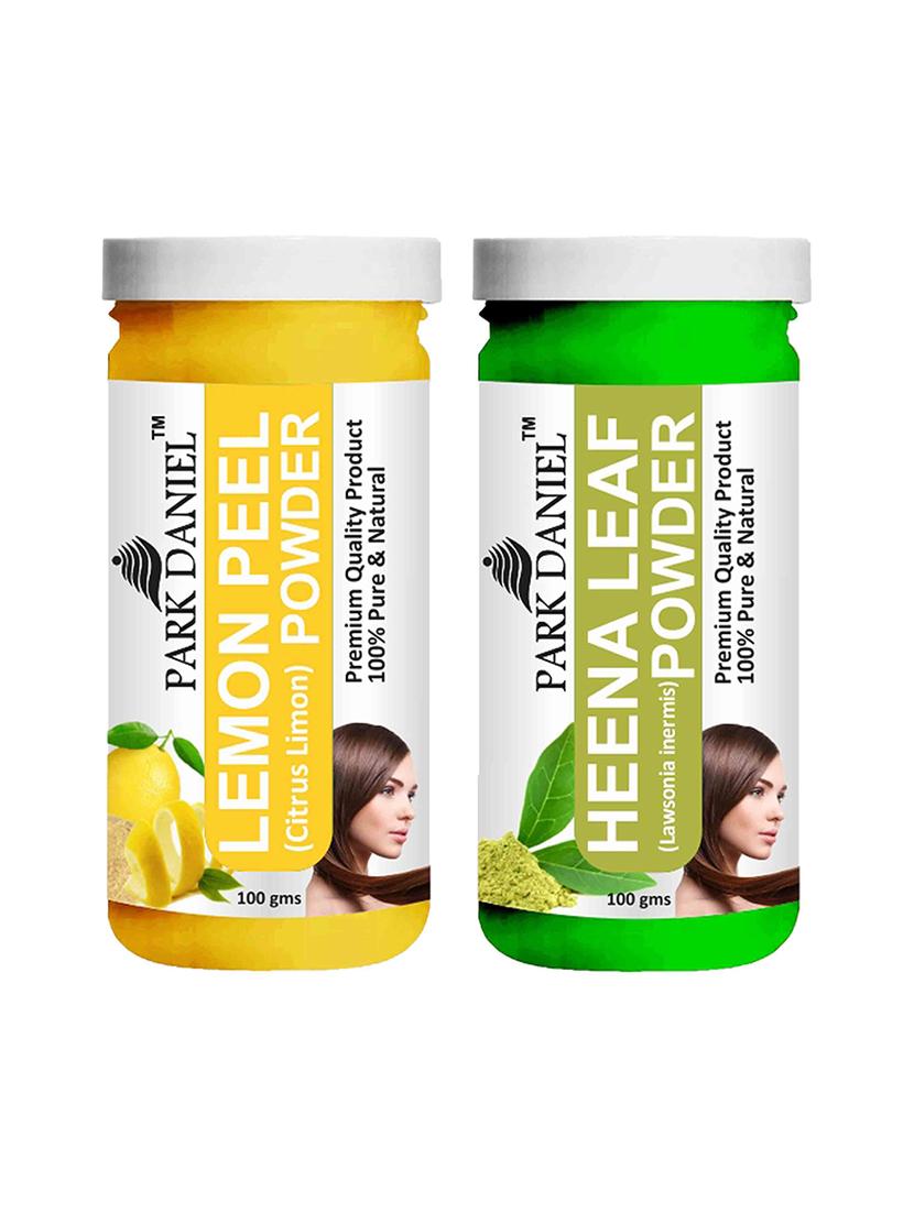 park daniel 100% pure & natural lemon powder & heena leaf powder combo pack of 2 jars of 100 gms(200 gms) - 18427802 -  Zoom Image - 0