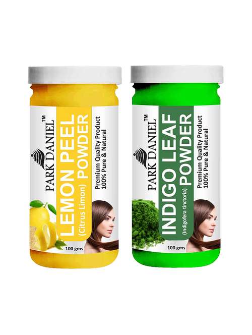 park daniel 100% pure & natural lemon powder & indigo powder combo pack of 2 jars of 100 gms(200 gms) - 18427803 - Standard Image - 0