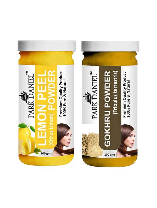 park daniel 100% pure & natural lemon powder & gokhru powder combo pack of 2 jars of 100 gms(200 gms) - 18427805 -  Standard Image - 0