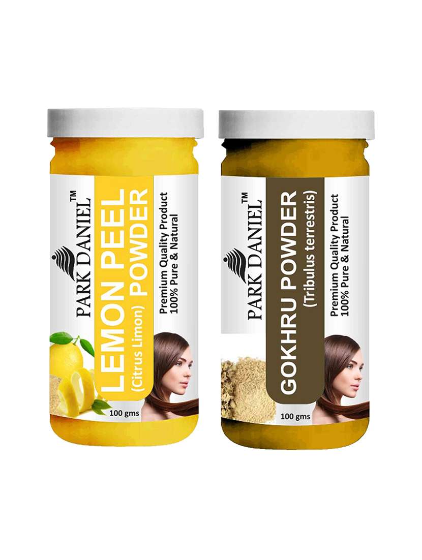 park daniel 100% pure & natural lemon powder & gokhru powder combo pack of 2 jars of 100 gms(200 gms)