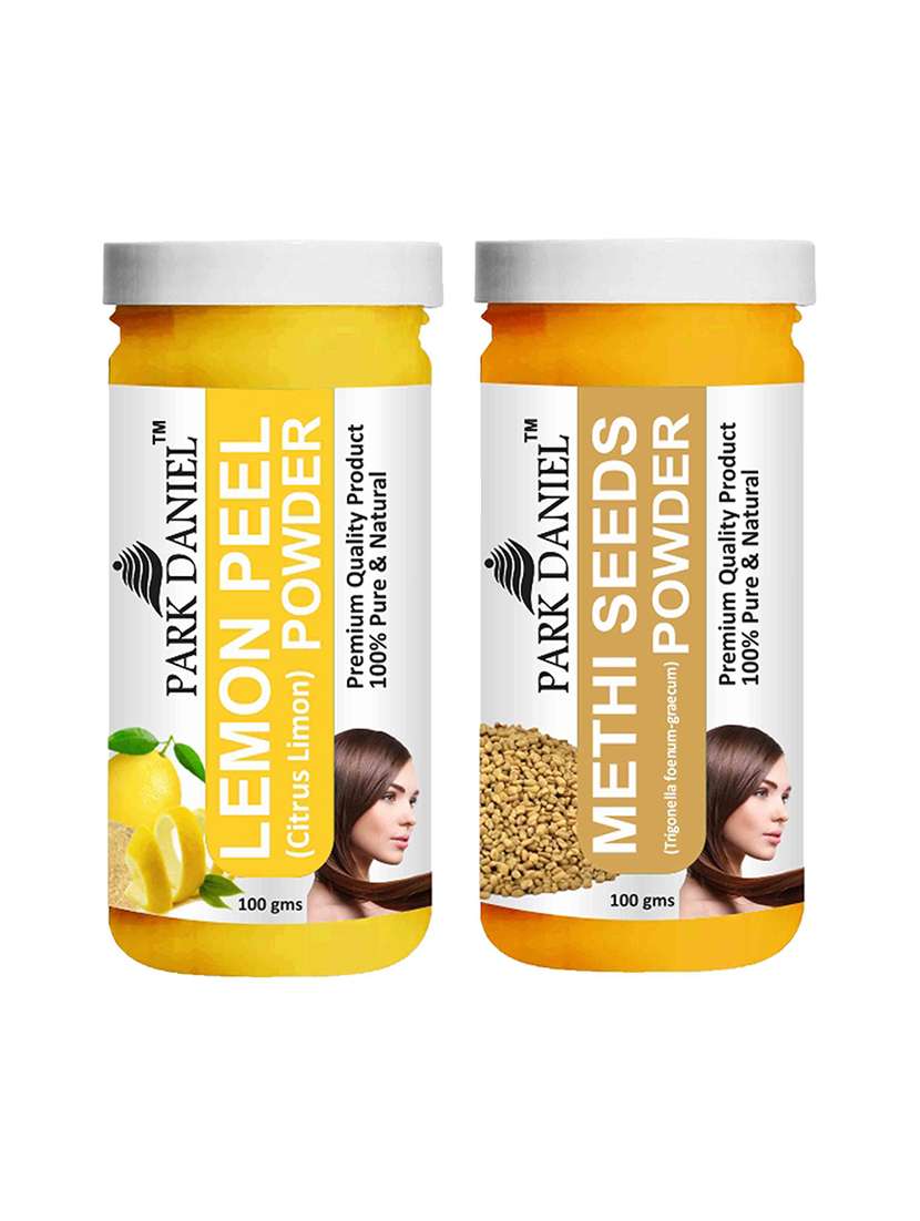park daniel 100% pure & natural lemon powder & methi powder combo pack of 2 jars of 100 gms(200 gms)