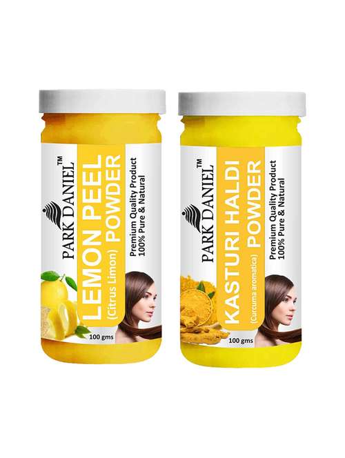 park daniel 100% pure & natural lemon powder & kasturi haldi powder combo pack of 2 jars of 100 gms(200 gms) - 18427820 - Standard Image - 0