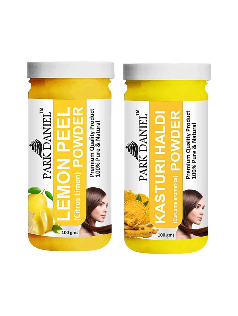 park daniel 100% pure & natural lemon powder & kasturi haldi powder combo pack of 2 jars of 100 gms(200 gms) - 18427820 - Zoom Image - 0