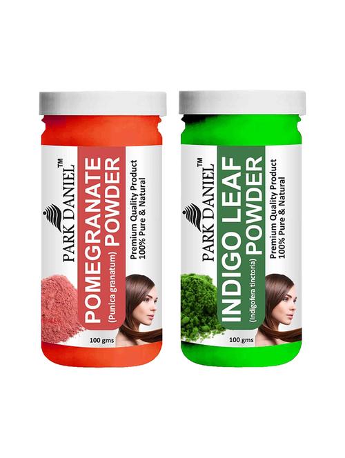 park daniel 100% pure & natural pomegranate powder & indigo powder combo pack of 2 jars of 100 gms(200 gms) - 18427824 - Standard Image - 0