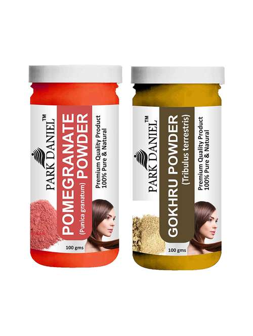 park daniel 100% pure & natural pomegranate powder & gokhru powder combo pack of 2 jars of 100 gms(200 gms) - 18427826 - Standard Image - 0