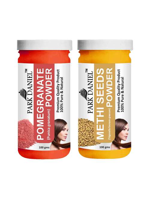 park daniel 100% pure & natural pomegranate powder & methi powder combo pack of 2 jars of 100 gms(200 gms) - 18427832 -  Standard Image - 0
