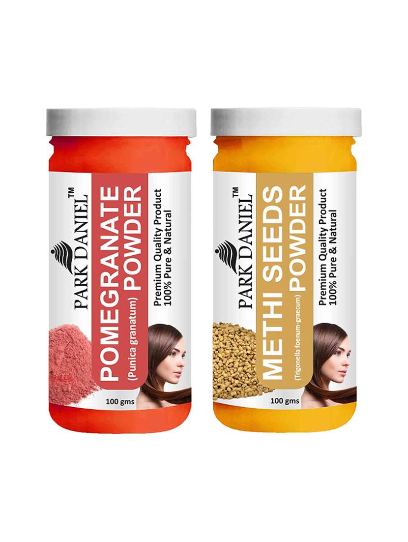 park daniel 100% pure & natural pomegranate powder & methi powder combo pack of 2 jars of 100 gms(200 gms)