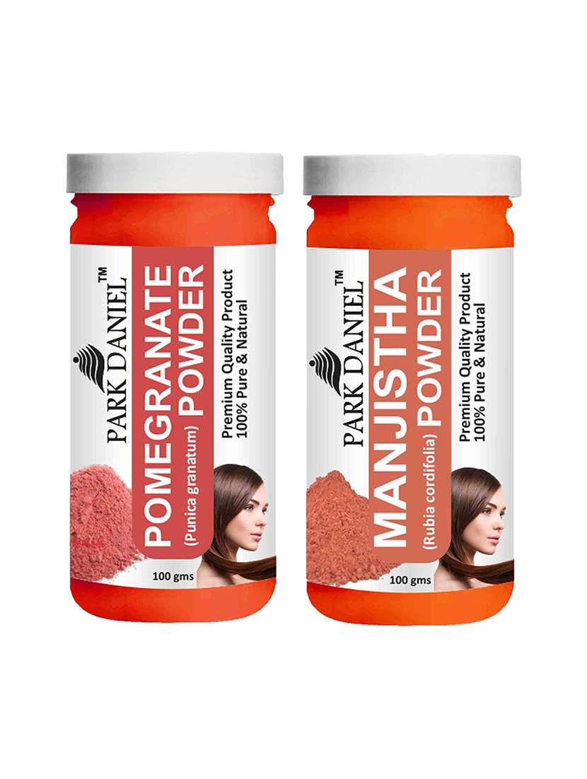 park daniel 100% pure & natural pomegranate powder & manjistha powder combo pack of 2 jars of 100 gms(200 gms)