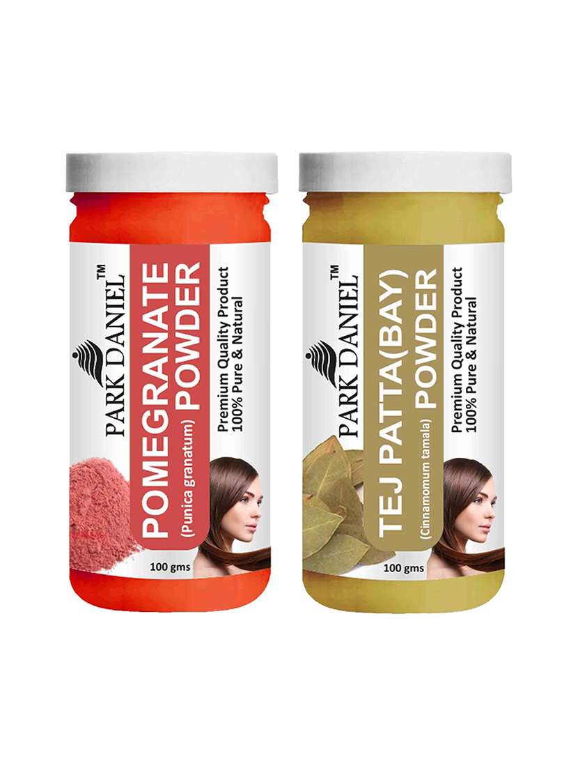 park daniel 100% pure & natural pomegranate powder & tej patta powder combo pack of 2 jars of 100 gms(200 gms)